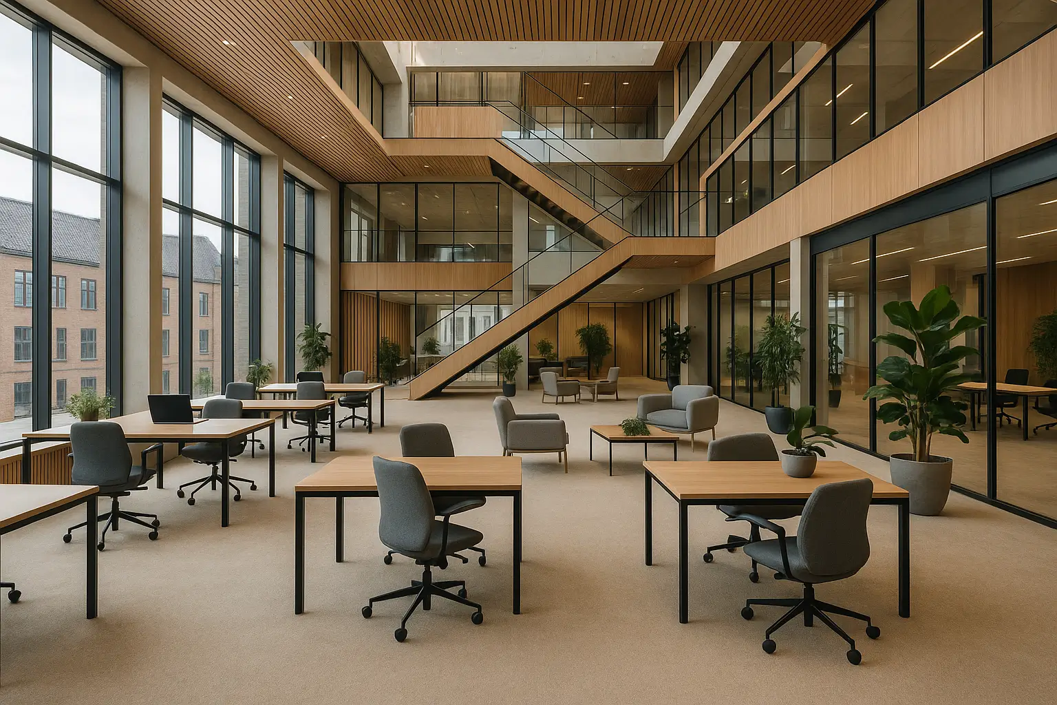 leje af kontorfællesskaber i større byer i Danmark